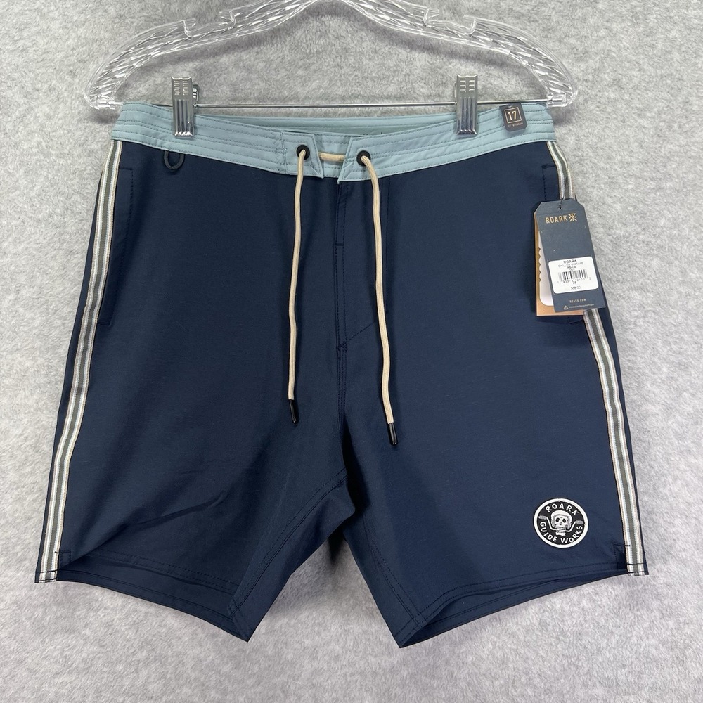 Roark Board Shorts Mens 28 Blue Chiller Mixtape Guide Works 17" Outseam